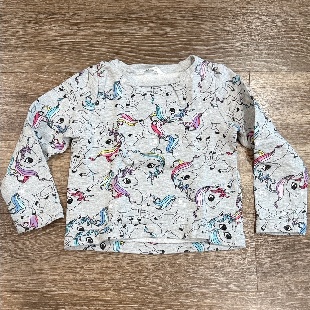 H&M Gray Graphic Long Sleeve Shirt